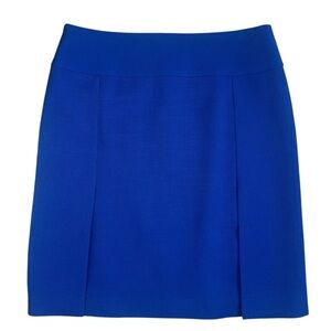 Escada - Y2K Women's Lined Wool  Above The KneTextured Skirt - Royal Blue - US 8